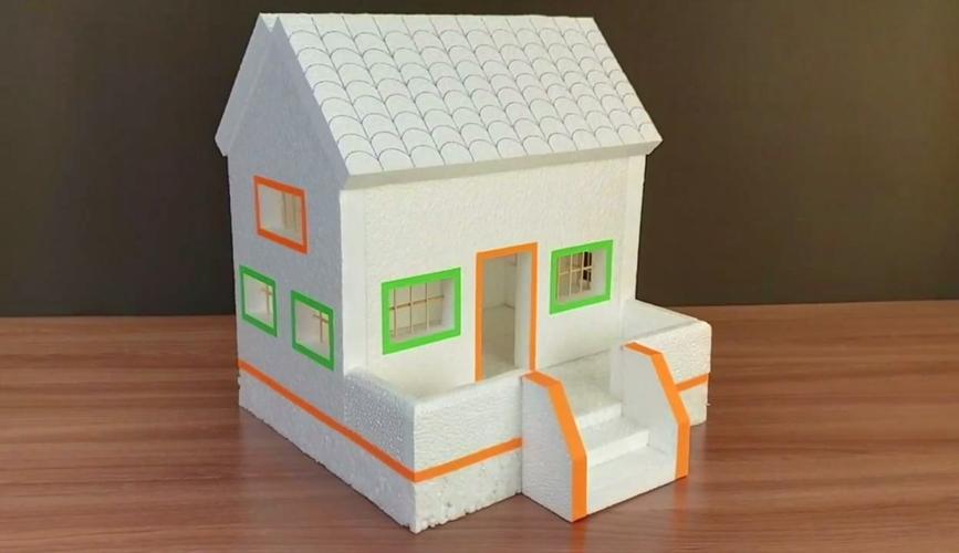 创意手工diy,带你学习如何用泡沫板制作房屋模型!